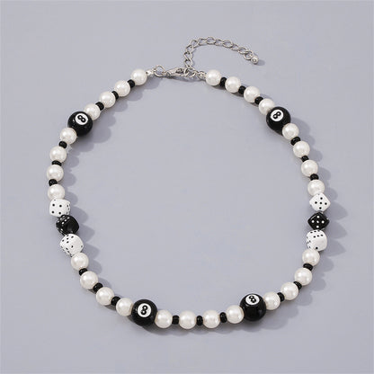 Pearl & Howlite Dice Beaded Necklace