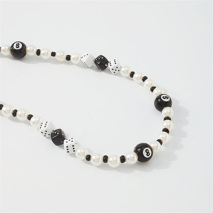 Pearl & Howlite Dice Beaded Necklace