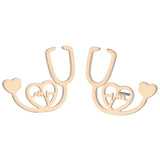 18k Gold-Plated Stethoscope Stud Earrings