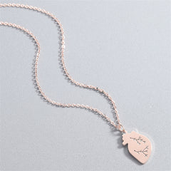 18K Rose Gold-Plated Heart Pendant Necklace