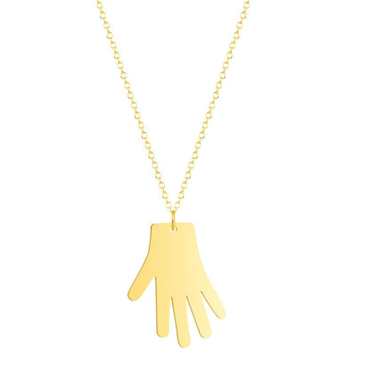 18K Gold-Plated Medical Gloves Pendant Necklace, gold pendant necklace for women, botanical inspired, side view