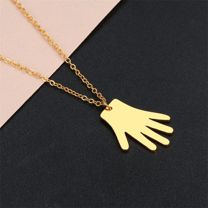 18K Gold-Plated Medical Gloves Pendant Necklace, gold pendant necklace for women, botanical inspired, front view