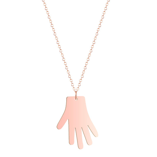 18K Rose Gold-Plated Medical Gloves Pendant Necklace, rose gold pendant necklace for women, front view