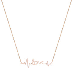 18K Rose Gold-Plated Heartbeat Pendant Necklace