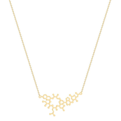 18K Gold-Plated Neurocyte Pendant Necklace, gold pendant necklace for women, dainty minimalist design, front view