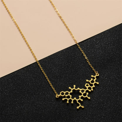 18K Gold-Plated Neurocyte Pendant Necklace, gold pendant necklace for women, dainty minimalist design, side view