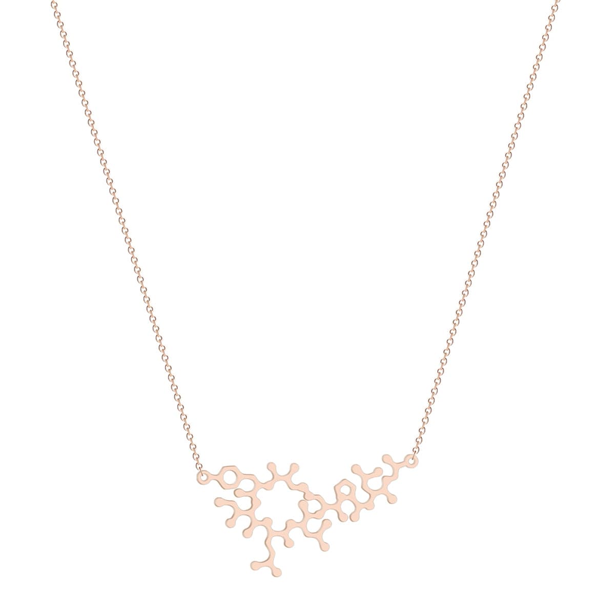 18K Rose Gold-Plated Neurocyte Pendant Necklace, rose gold pendant necklace for women, dainty minimalist design, side view