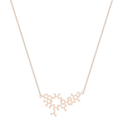 18K Rose Gold-Plated Neurocyte Pendant Necklace, rose gold pendant necklace for women, dainty minimalist design, side view