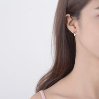 Pearl & Red Cubic Zirconia Heart Stud Earrings