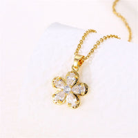 Crystal & Cubic Zirconia Floral Pendant Necklace