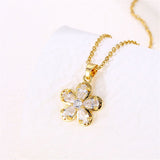 Crystal & Cubic Zirconia Floral Pendant Necklace