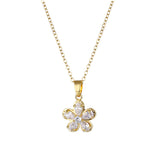 Crystal & Cubic Zirconia Floral Pendant Necklace