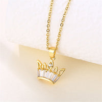 Crystal & Cubic Zirconia Crown Pendant Necklace