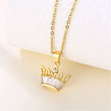 Crystal & Cubic Zirconia Crown Pendant Necklace