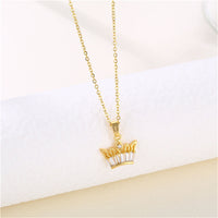Crystal & Cubic Zirconia Crown Pendant Necklace