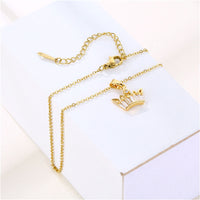 Crystal & Cubic Zirconia Crown Pendant Necklace