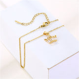Crystal & Cubic Zirconia Crown Pendant Necklace