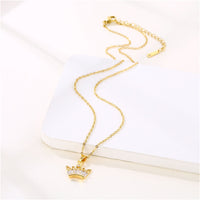 Crystal & Cubic Zirconia Crown Pendant Necklace