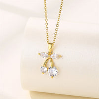 Crystal & Goldtone Cherry Pendant Necklace