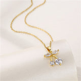 Crystal & Goldtone Cherry Pendant Necklace