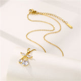 Crystal & Goldtone Cherry Pendant Necklace