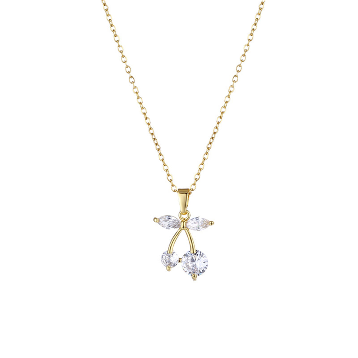 Crystal & 18K Gold-Plated Cherry Pendant Necklace