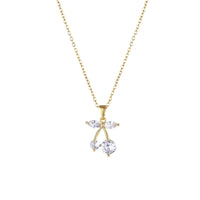 Crystal & Goldtone Cherry Pendant Necklace