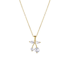 Crystal & 18K Gold-Plated Cherry Pendant Necklace