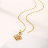 Crystal & Goldtone Clover Pendant Necklace