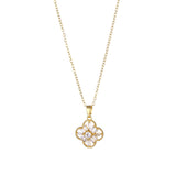 Crystal & Goldtone Clover Pendant Necklace