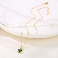 Green Lab-Creayed Crystal & Cubic Zirconia Pendant Necklace