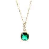 Green Lab-Creayed Crystal & Cubic Zirconia Pendant Necklace