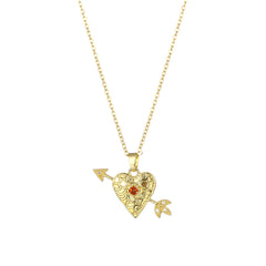 Cubic Zirconia & 18K Gold-Plated Cupid Arrow Pendant Necklace
