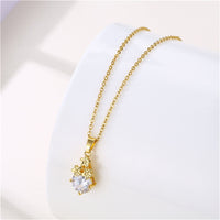Crystal & Goldtone Flower Cluster Pendant Necklace