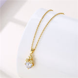 Crystal & Goldtone Flower Cluster Pendant Necklace