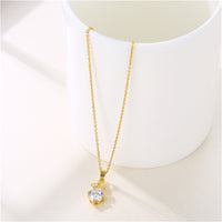 Crystal & Goldtone Flower Cluster Pendant Necklace