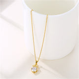 Crystal & Goldtone Flower Cluster Pendant Necklace