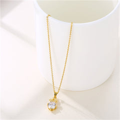 Crystal & 18K Gold-Plated Flower Cluster Pendant Necklace