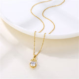 Crystal & Goldtone Flower Cluster Pendant Necklace