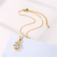 Crystal & Goldtone Flower Cluster Pendant Necklace