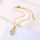 Crystal & Goldtone Flower Cluster Pendant Necklace