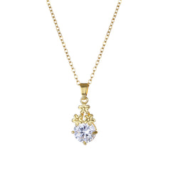 Crystal & 18K Gold-Plated Flower Cluster Pendant Necklace