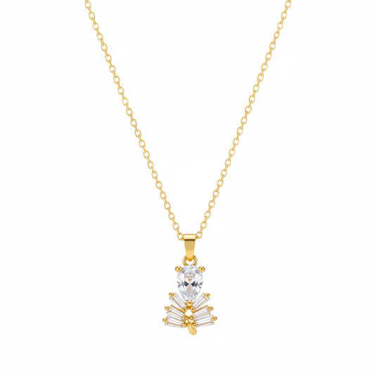 Crystal & 18K Gold-Plated Branch Pendant Necklace