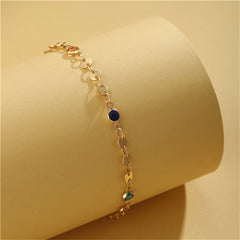 Colored Crystal & 18K Gold-Plated Chain Bracelet