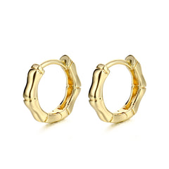 18K Gold-Plated Hexagon Huggie Earrings