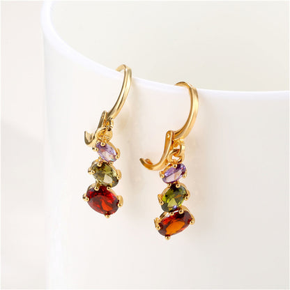 Crystal and 18K Gold-Plated Oval-Cut Huggie Earrings, gold huggie earrings, everyday style, lifestyle look