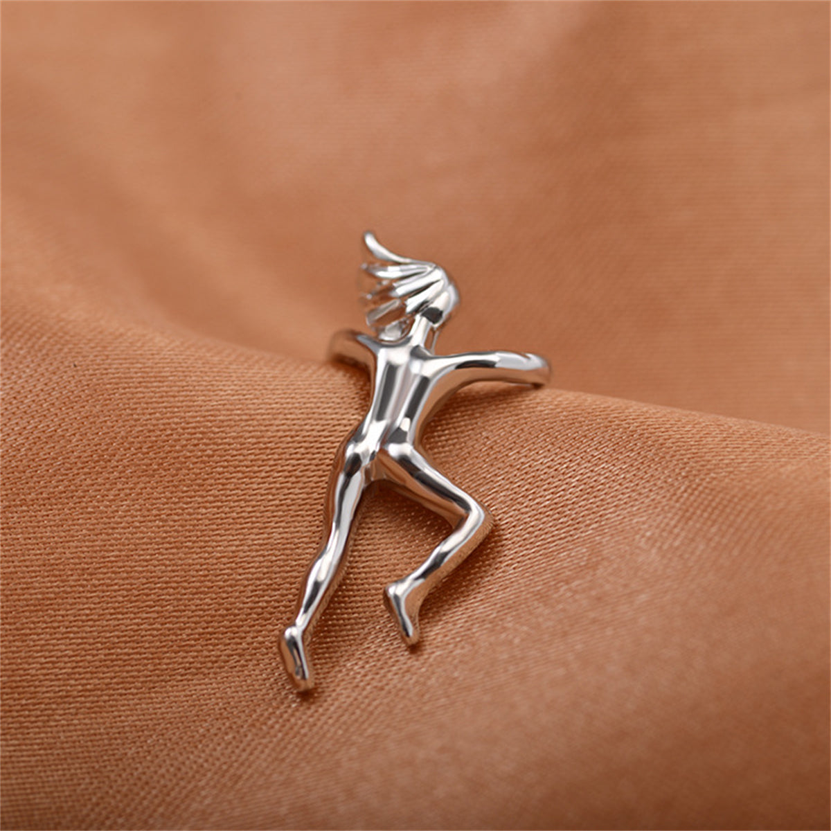 Silver-Plated Figure Ear Cuff, silver stud earrings for women, botanical inspired, lifestyle look