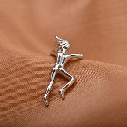 Silver-Plated Figure Ear Cuff, silver stud earrings for women, botanical inspired, lifestyle look