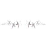 Silver-Plated Stars Ear Climbers