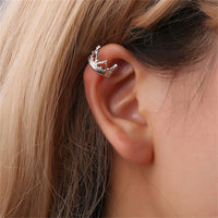 Silver-Plated Heart Crown Ear Cuff